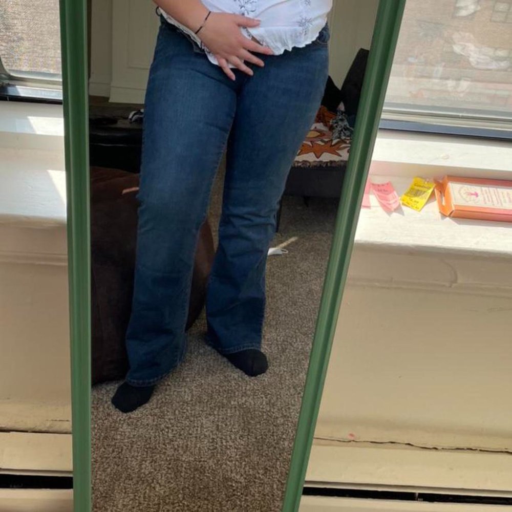 elena gilbert vibe flare bottom pants jeans dark wash